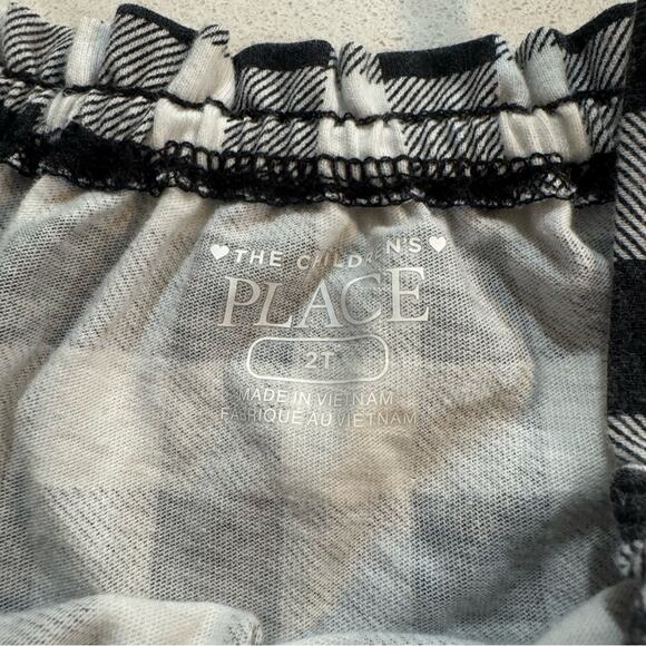 Children's Place Toddler Girl 2T Black and White Plaid Outfit Tank and Short - Picture 3 of 4